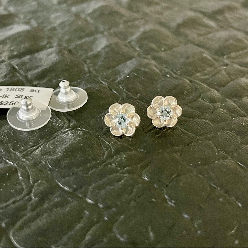 Sterling silver 925 Aquamarine Earrings